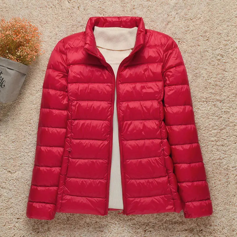 Lightweight hooded jacket for mid-season - dark pink
