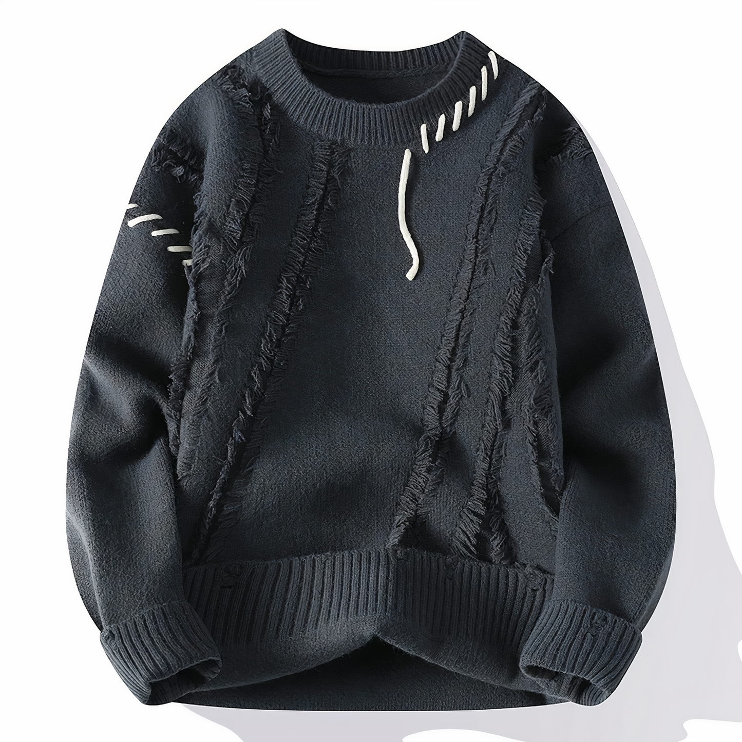 Dave Pull Homme – Sweater Patchwork Tendance en Matière Douce pour Automne & Hiver