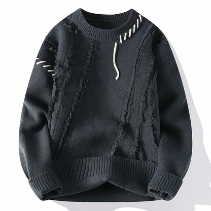 Dave Pull Homme – Sweater Patchwork Tendance en Matière Douce pour Automne & Hiver