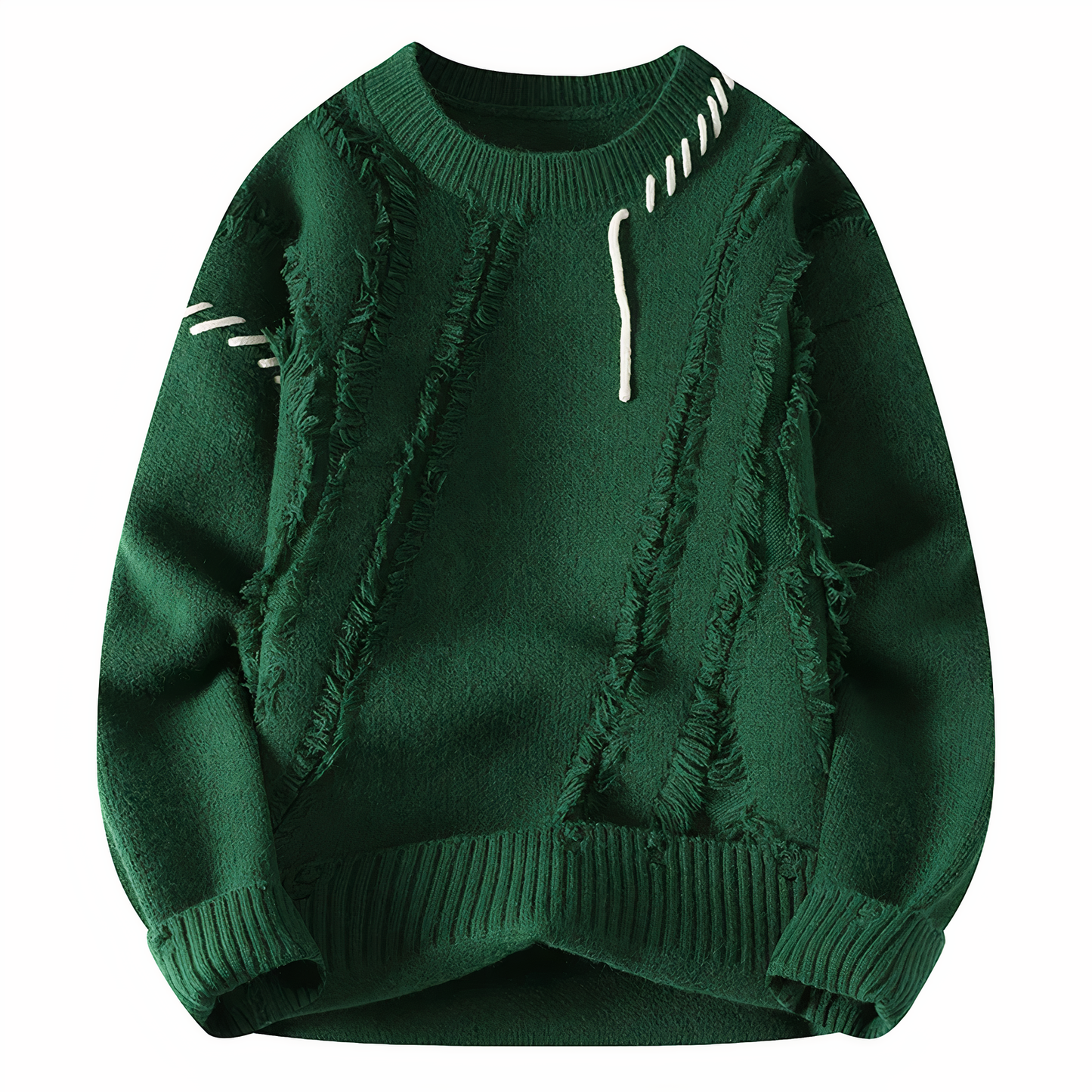 Dave Pull Homme – Sweater Patchwork Tendance en Matière Douce pour Automne & Hiver