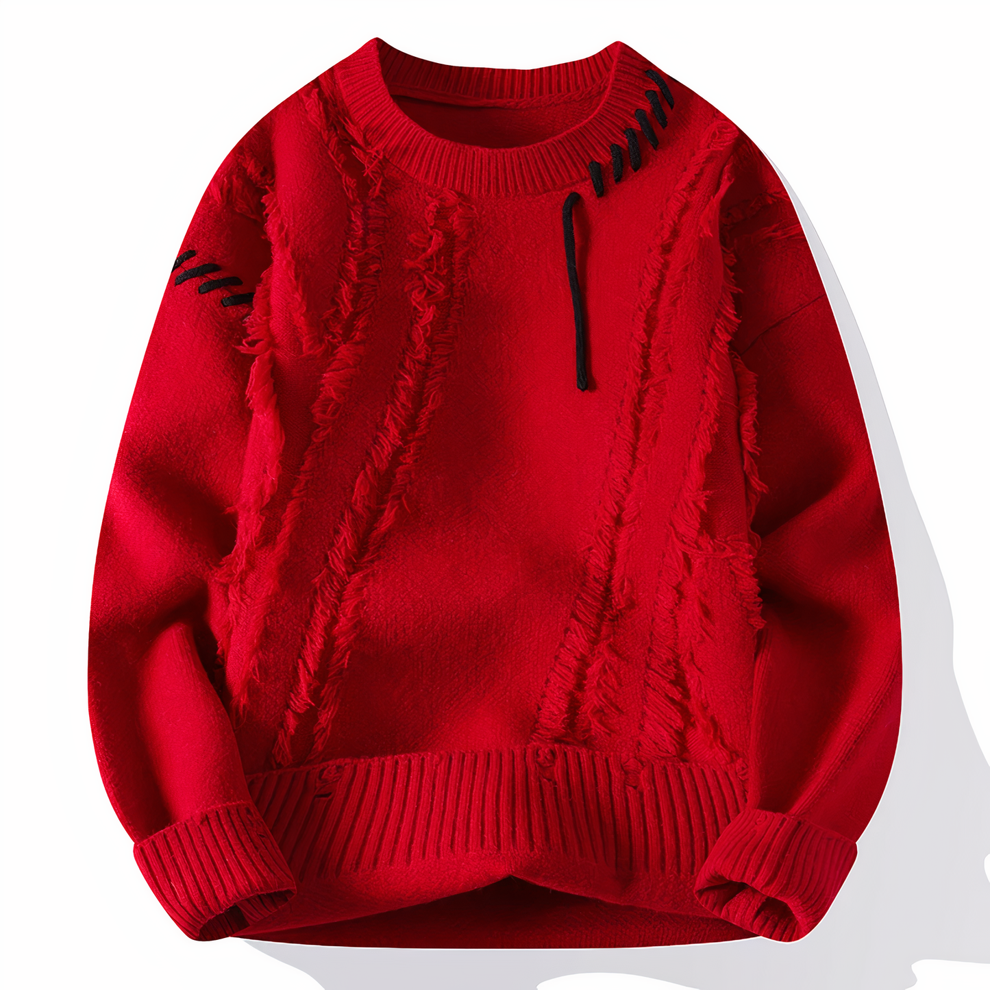Dave Pull Homme – Sweater Patchwork Tendance en Matière Douce pour Automne & Hiver