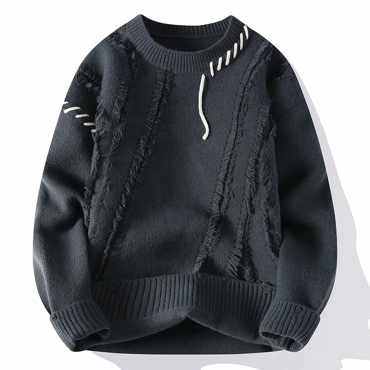 Men's patchwork knit sweater by Dave-black
