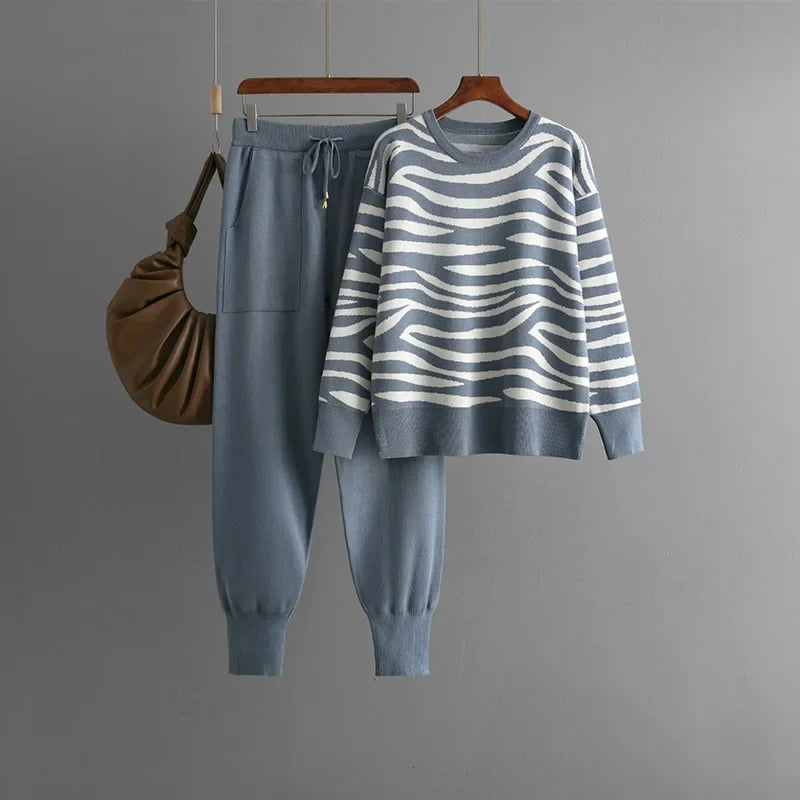 Delaney coordinated set combining soft fabric with contemporary animal print