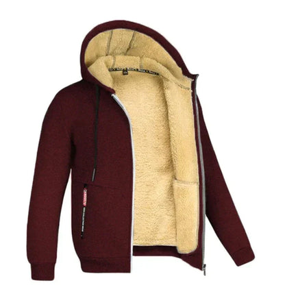 Men's Winter Jacket with hood-Red