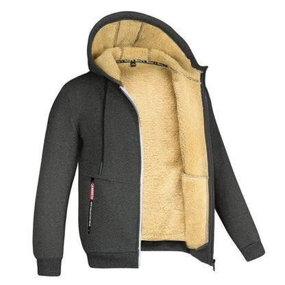 Zipper Winter Jacket front- Dark gray