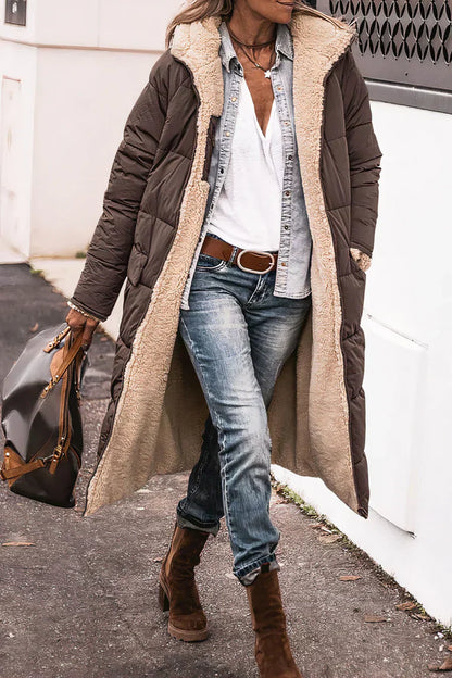 Theodora Manteau Femme – Manteau Réversible Élégant et Chaud pour un Style Polyvalent