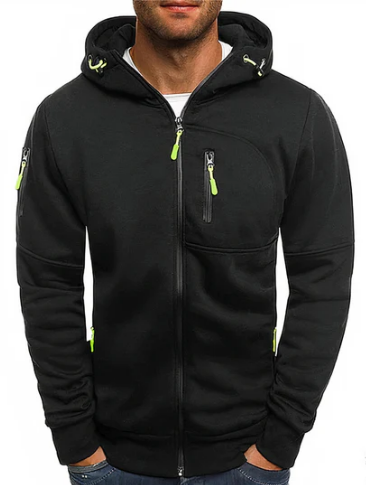 Men's Zip-Up Hoodie casual style-black