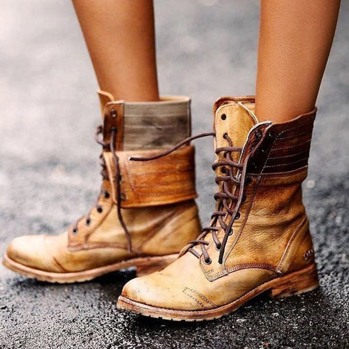 Ambre Bottines Femme – Bottines à Lacets en Cuir Élégantes & Confortables au Style Moderne