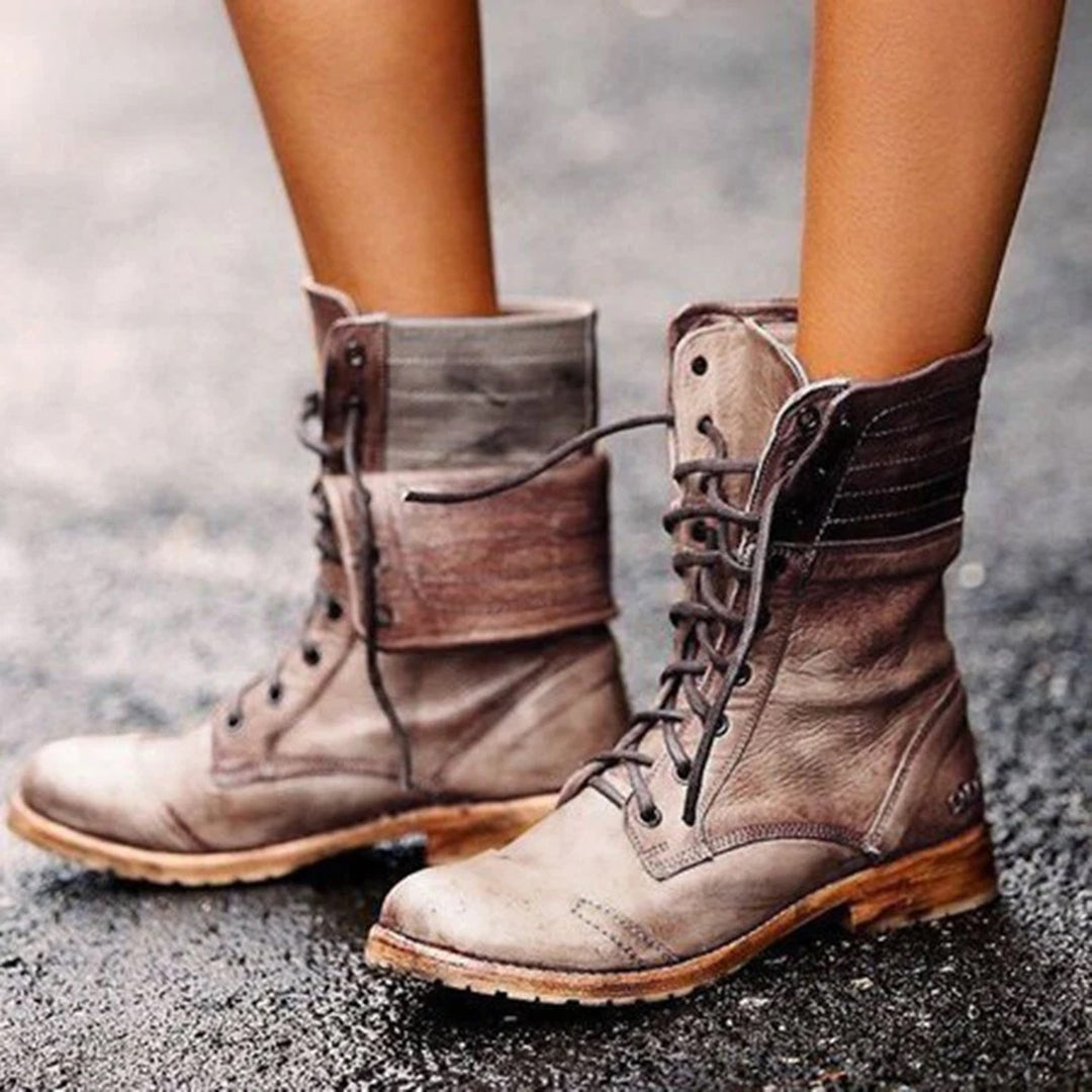 Ambre Bottines Femme – Bottines à Lacets en Cuir Élégantes & Confortables au Style Moderne