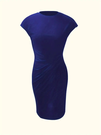 Mylène Robe Midi Femme – Élégante Coupe Flatteuse & Col Rond, Disponible en Plusieurs Couleurs