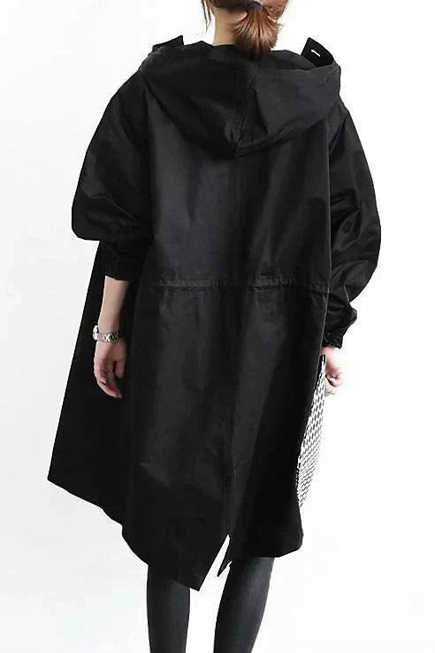 Elizabeth raincoat featuring practical hood coverage and comfortable fabric