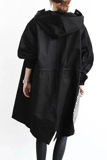 Elizabeth raincoat featuring practical hood coverage and comfortable fabric