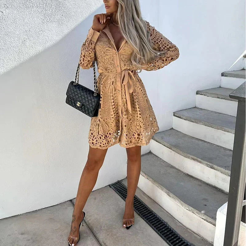 Elysiva Robe Femme – Robe d’Été Élégante en Dentelle Confortable pour Soirées & Vacances