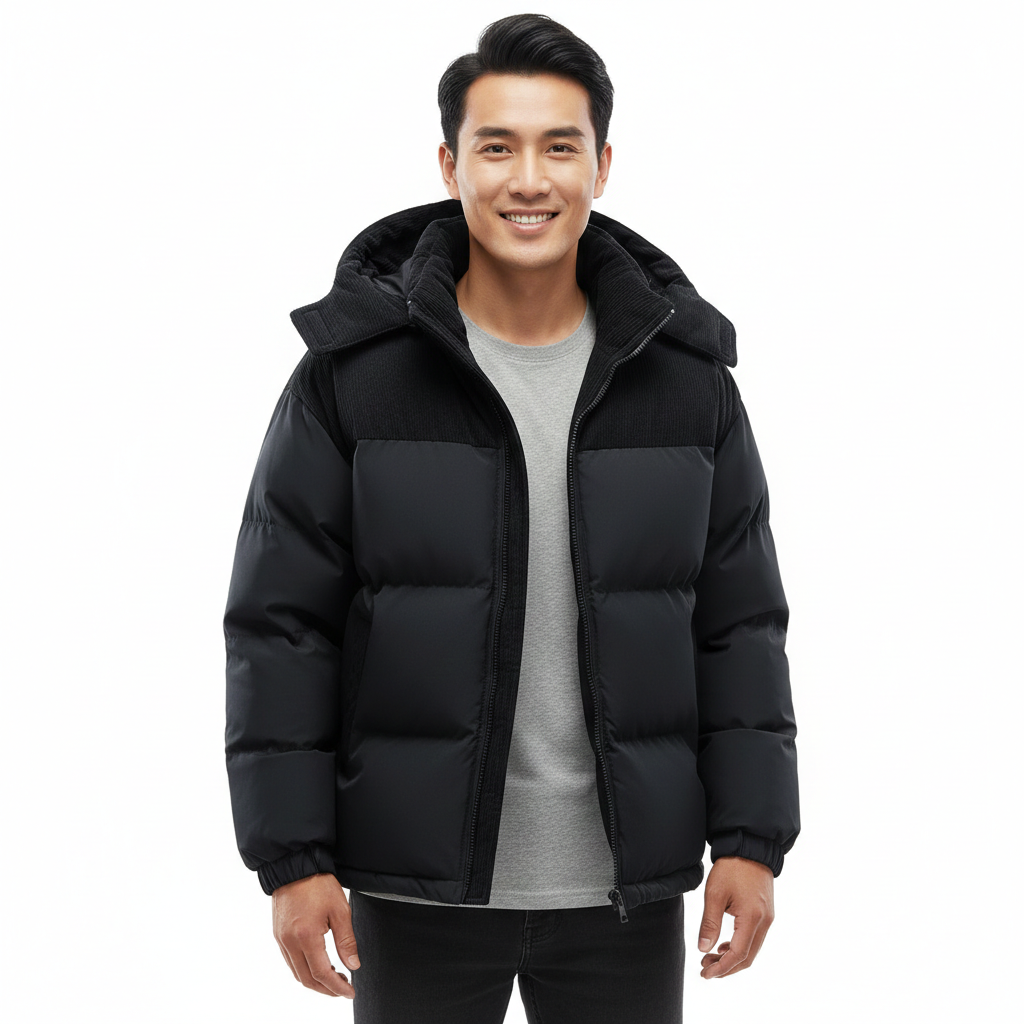 Erick Men's Winter Jacket with Hood – Padded Lining, Regular Fit & Windproof