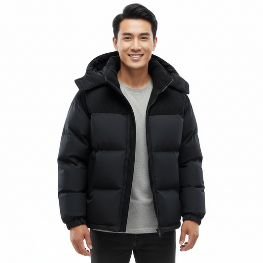 Erick Men's Winter Jacket with Hood – Padded Lining, Regular Fit & Windproof