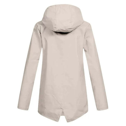Daphne Manteau Long Femme Imperméable – Léger avec Capuche Ajustable pour la Pluie