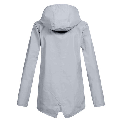 Daphne Manteau Long Femme Imperméable – Léger avec Capuche Ajustable pour la Pluie