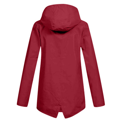 Daphne Manteau Long Femme Imperméable – Léger avec Capuche Ajustable pour la Pluie