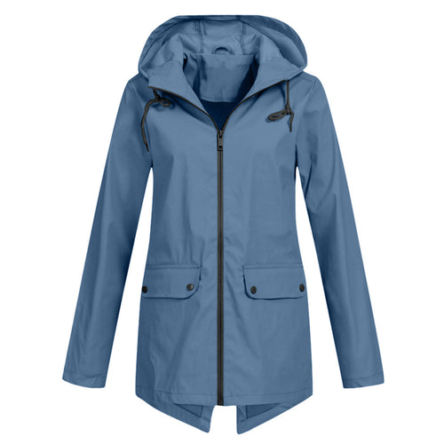 Daphne Manteau Long Femme Imperméable – Léger avec Capuche Ajustable pour la Pluie