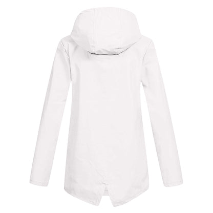 Daphne Manteau Long Femme Imperméable – Léger avec Capuche Ajustable pour la Pluie
