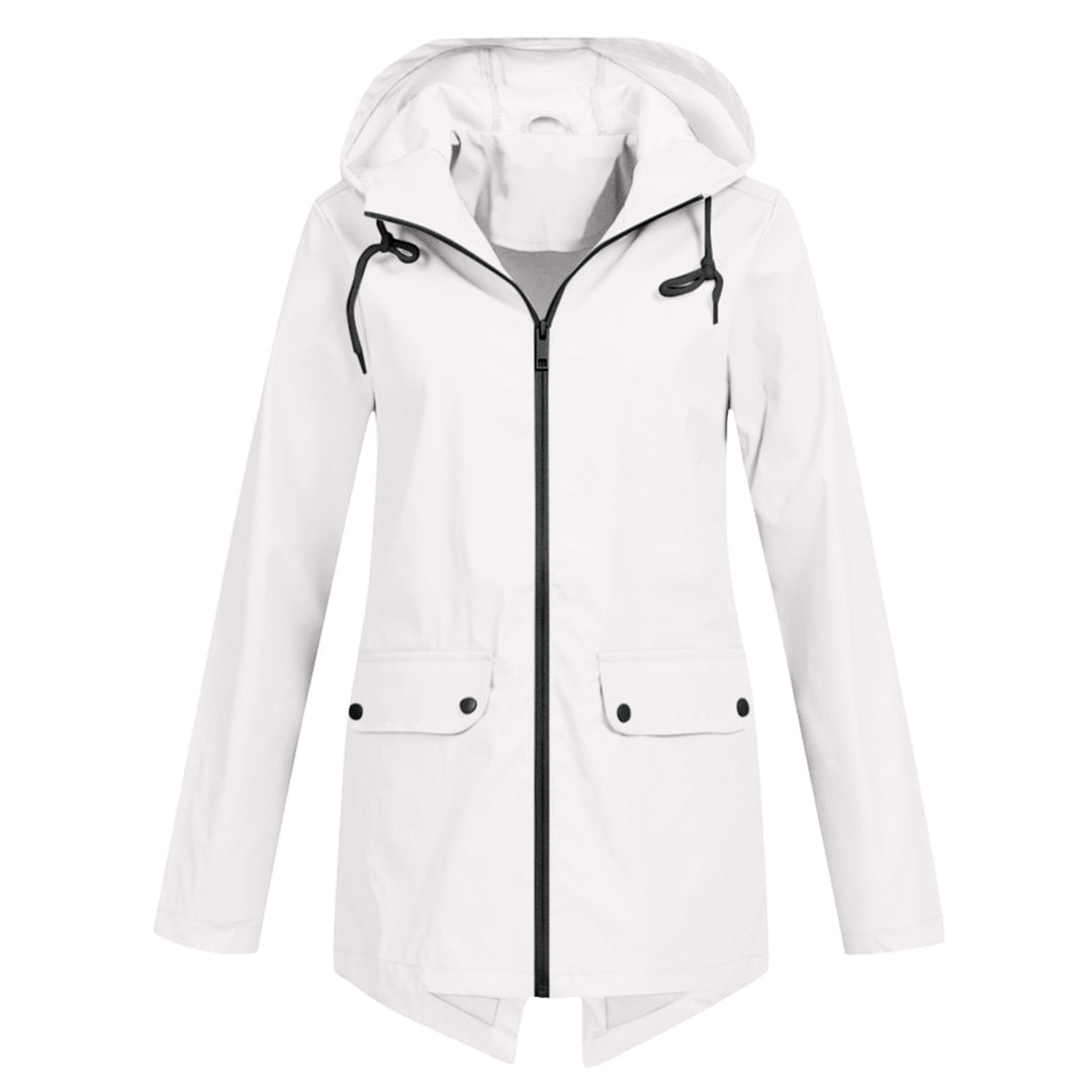 Daphne Manteau Long Femme Imperméable – Léger avec Capuche Ajustable pour la Pluie