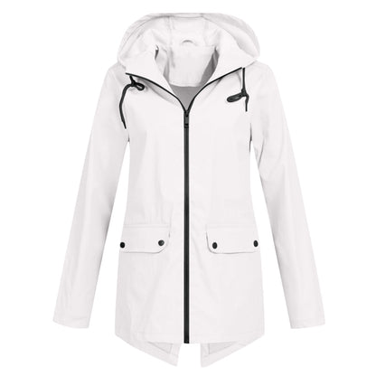 Daphne Manteau Long Femme Imperméable – Léger avec Capuche Ajustable pour la Pluie