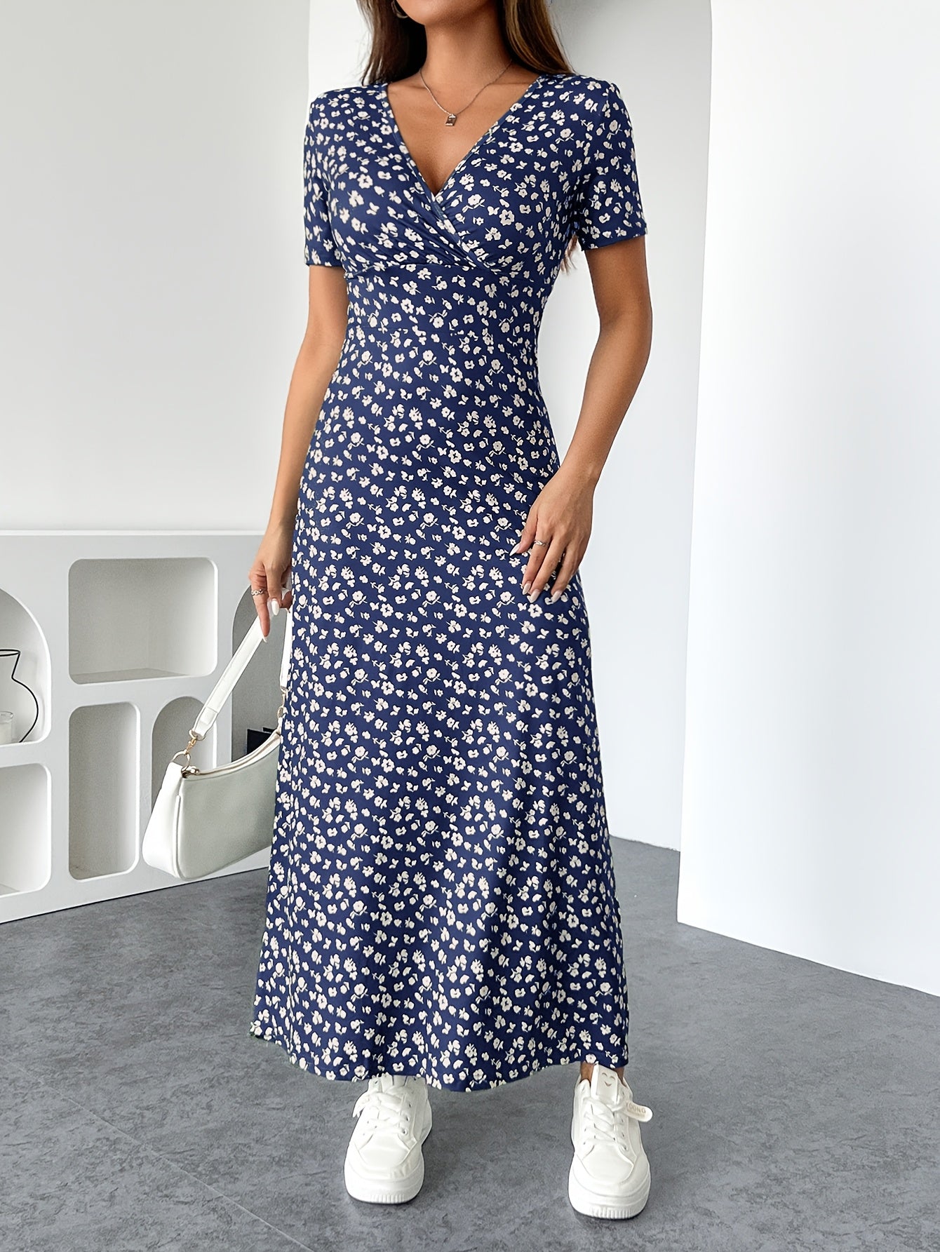Florezia Robe Longue Femme – Robe d’Été Fleurie Chic et Fluide pour Élégance Féminine