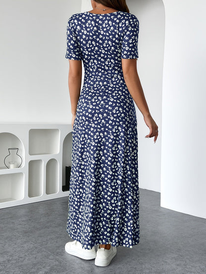 Florezia Robe Longue Femme – Robe d’Été Fleurie Chic et Fluide pour Élégance Féminine