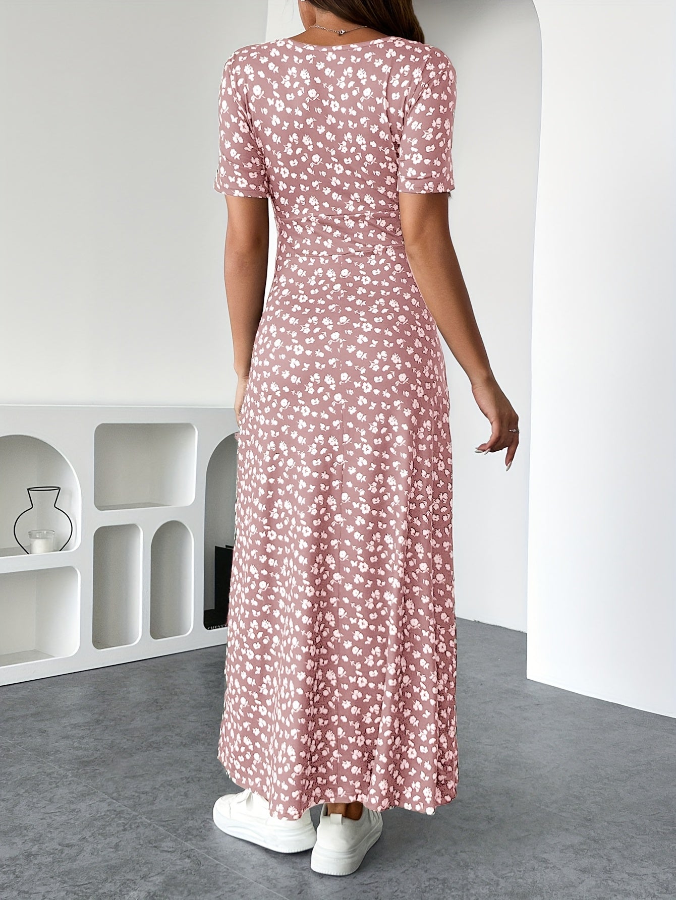 Florezia Robe Longue Femme – Robe d’Été Fleurie Chic et Fluide pour Élégance Féminine