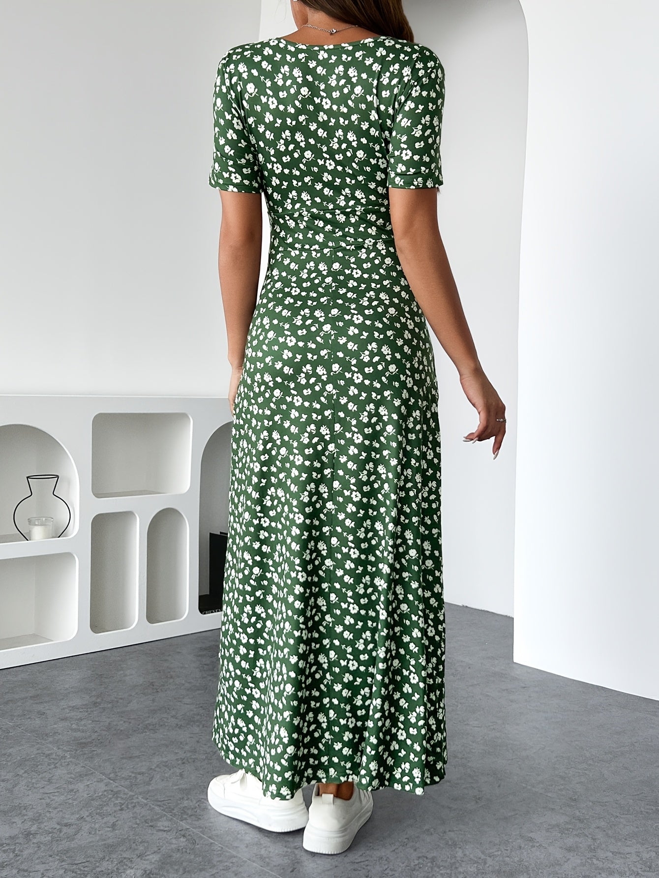 Florezia Robe Longue Femme – Robe d’Été Fleurie Chic et Fluide pour Élégance Féminine