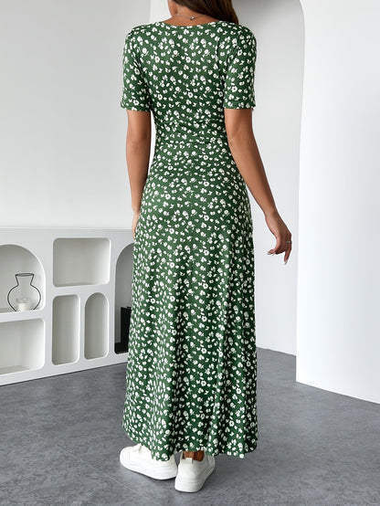 Florezia Robe Longue Femme – Robe d’Été Fleurie Chic et Fluide pour Élégance Féminine