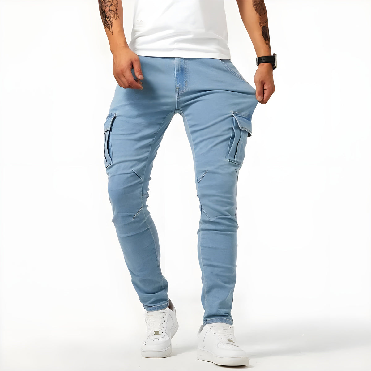 Francois casual denim pants-blue