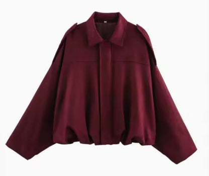 Elliana Veste Femme – Veste Ample Effet Daim avec Poches Pratiques pour Automne/Hiver