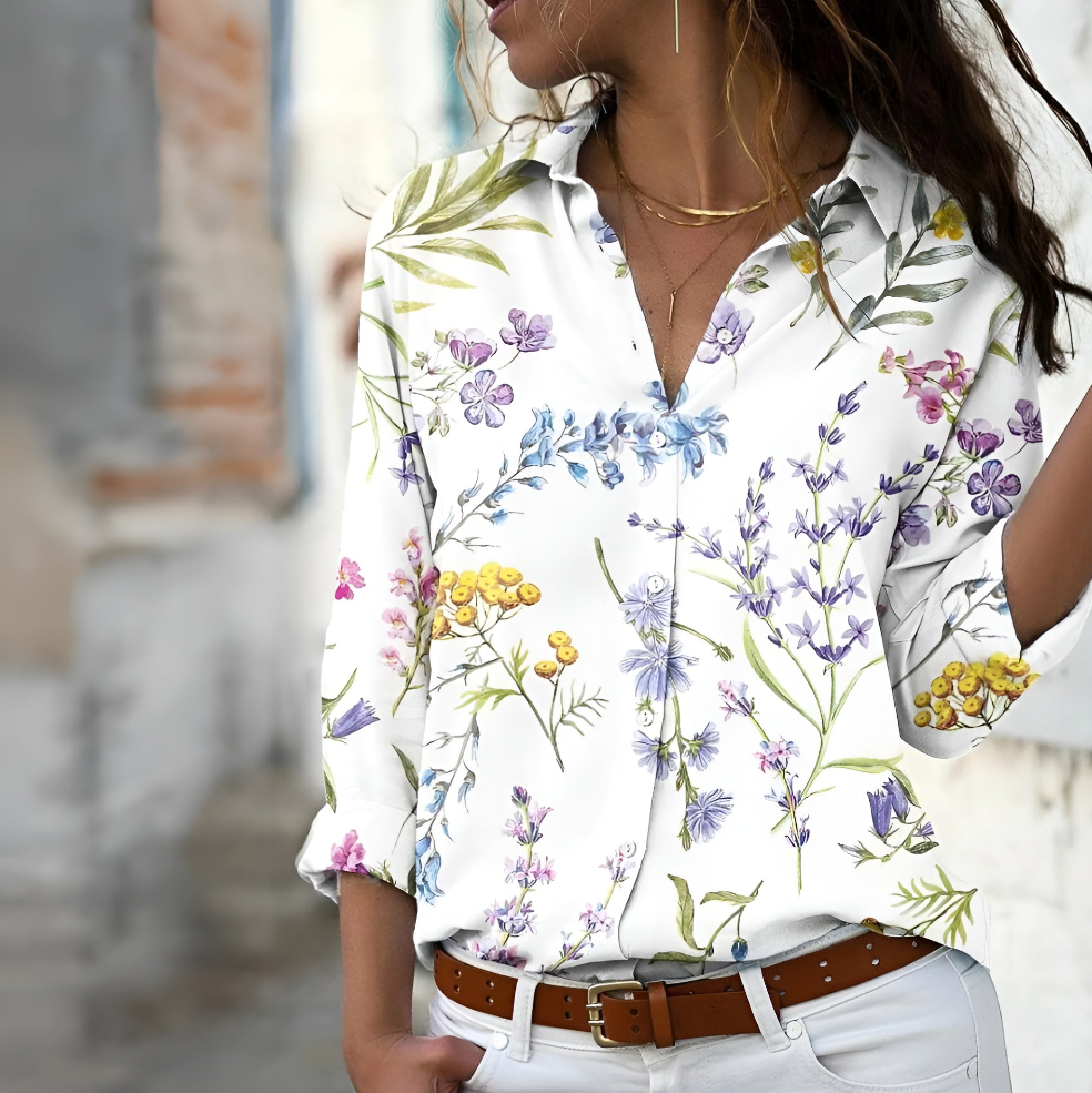 Norina Women's Blouse – Lightweight Blouse with Trendy Print, Loose Fit & Soft Fabric