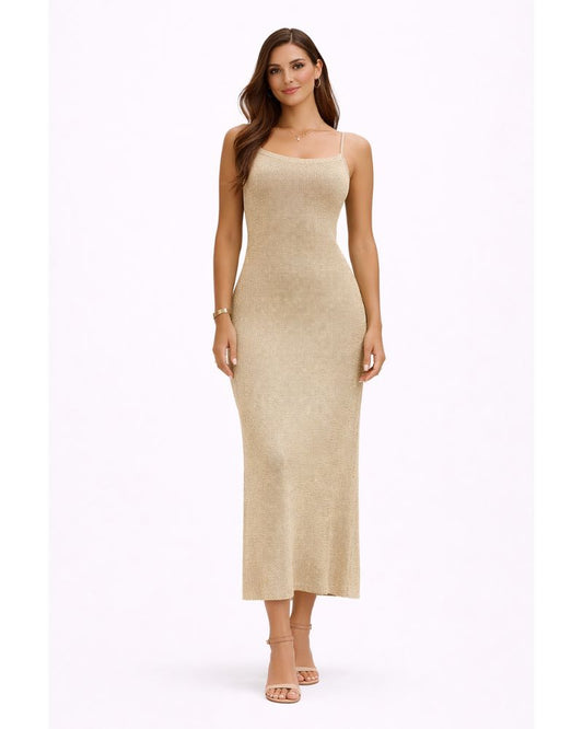 Giulia Robe Longue Minimaliste – Élégance Pure avec Bretelles Fines et Coupe Longue