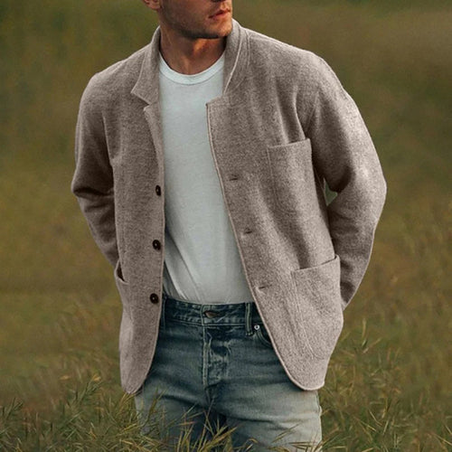 Dexter Veste Décontractée pour Homme – Tissu texturé avec fermeture à boutons et poches avant