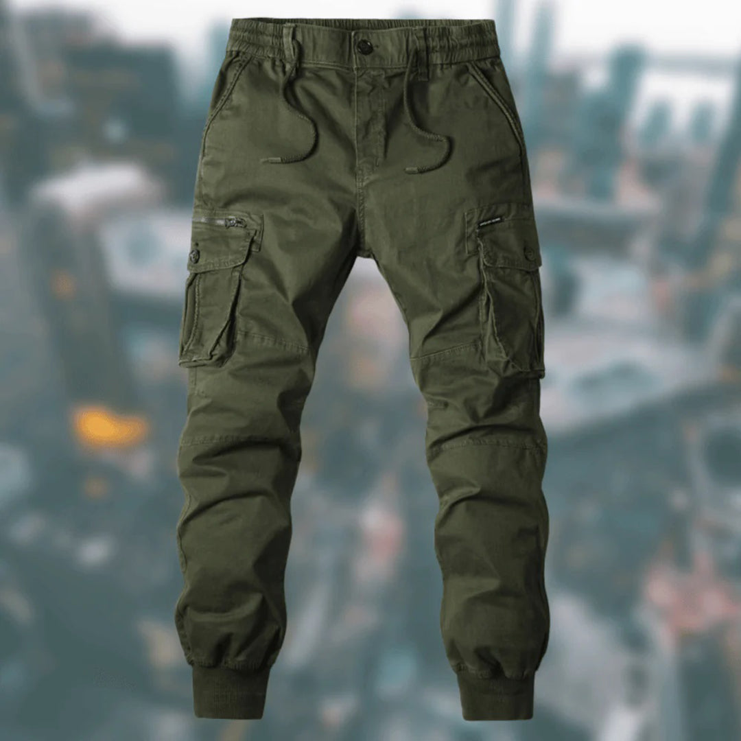 Troy Pantalon Cargo Homme – Confort Décontracté avec Poches Multiples & Taille Ajustable