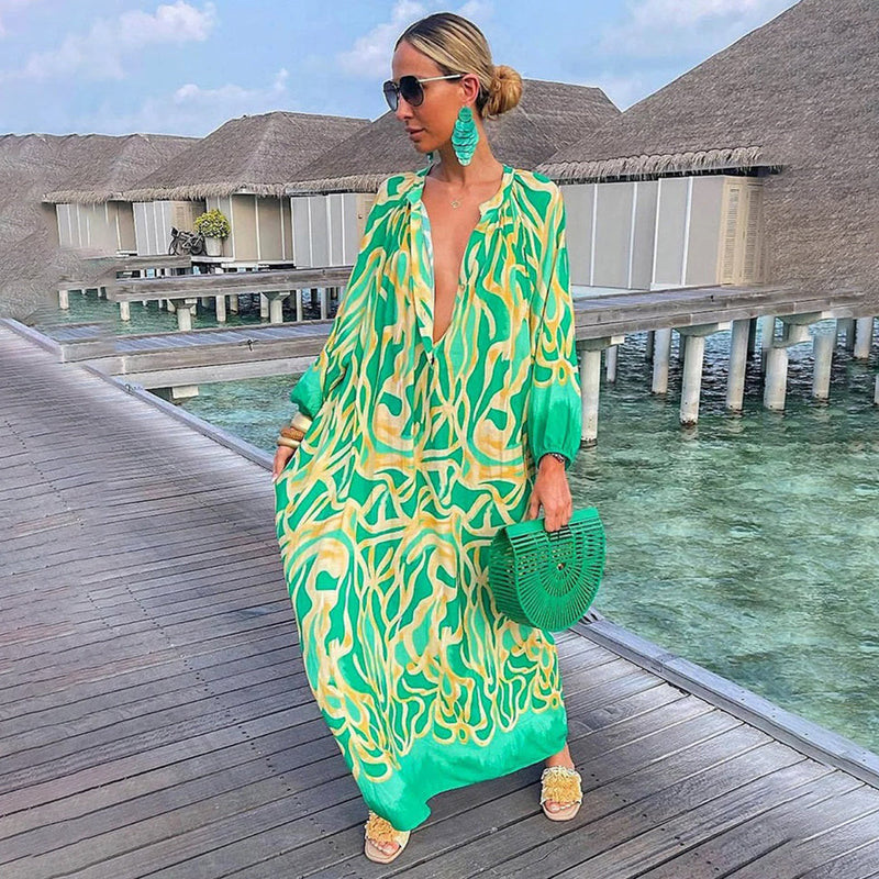 Paulette Long Dress for Women – Lightweight Bohemian Maxi Style Ideal for the Beach and Summer