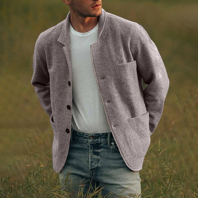Dexter Veste Décontractée pour Homme – Tissu texturé avec fermeture à boutons et poches avant