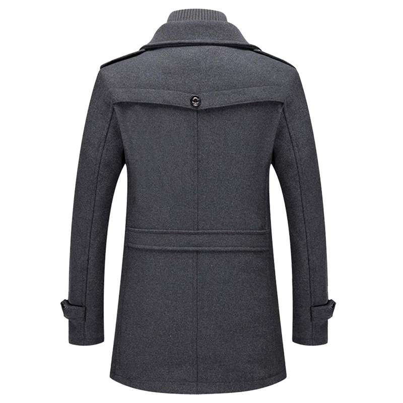 Daniel Long Wool Coat for Men – Elegant Buttoned Overcoat with Tailored Lapels