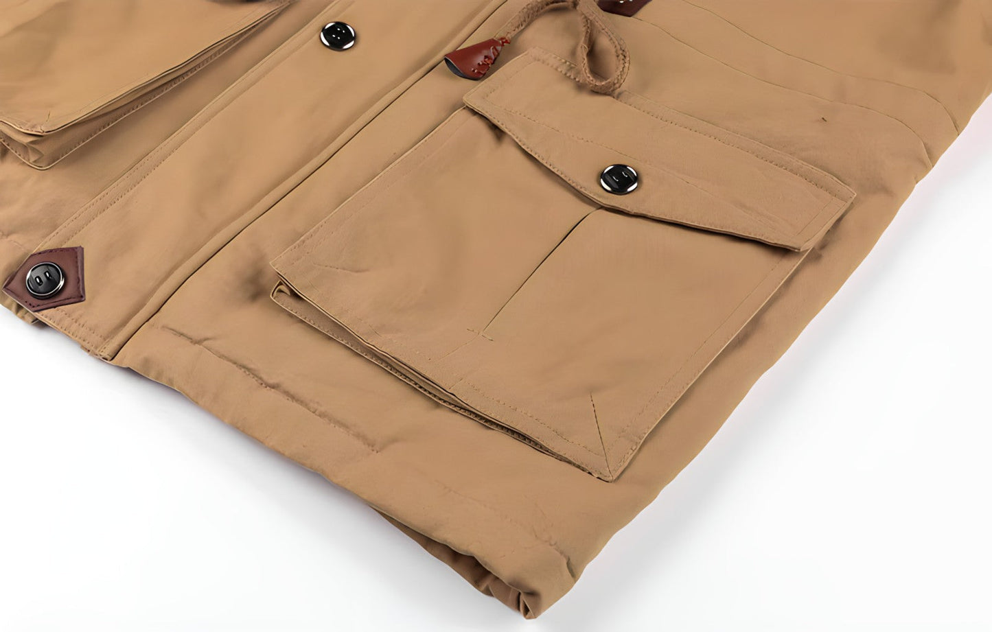 George Veste Outdoor Homme – Style Militaire avec Capuche Doublée & Multiples Poches