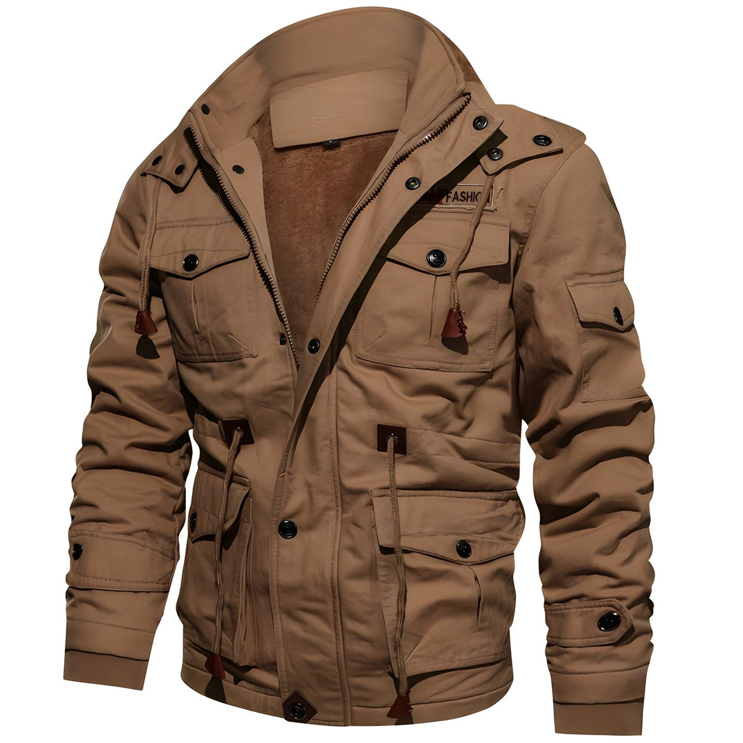 George Veste Outdoor Homme – Style Militaire avec Capuche Doublée & Multiples Poches