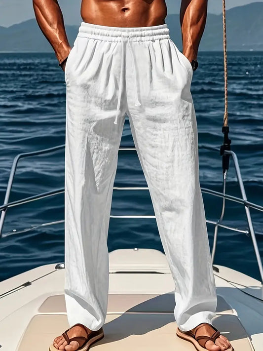 Ethan Men's Pants – Breathable Wide-Leg Linen Pants with Loose Fit & Elegant Summer Style