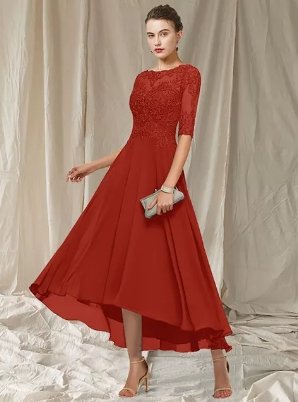 Havana Women's Evening Dress – Elegant Long Lace Dress with Flattering Cut for Festive Occasions