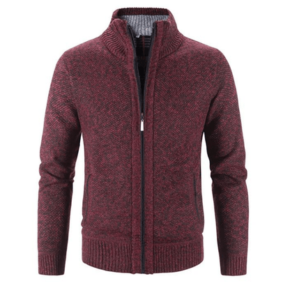 Elegant Hayden men's cardigan for cold weather-red