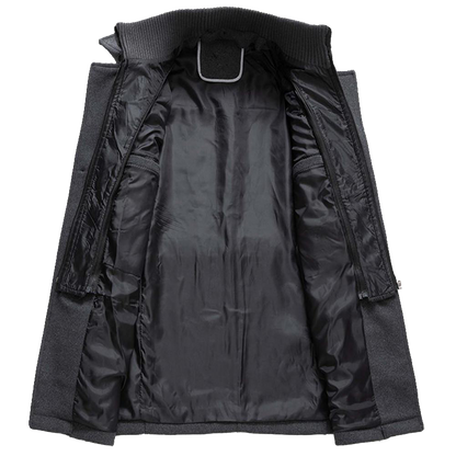 Daniel Manteau Long en Laine pour Homme – Pardessus Élégant Boutonné avec Revers Tailleur