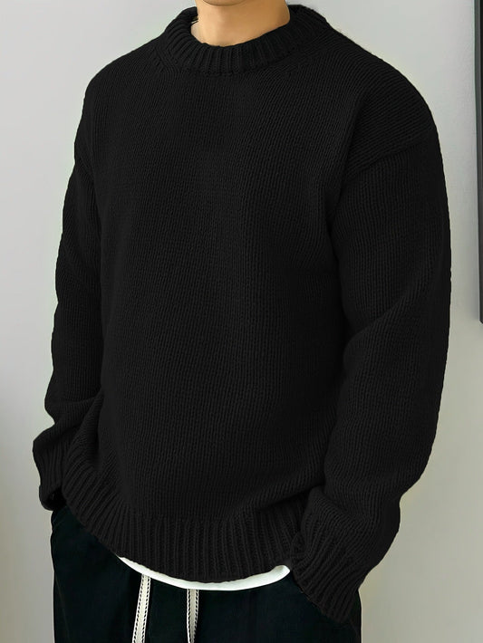 Jack Pull Tricoté Unisexe – Sweater Minimaliste Doux avec Col Rond & Confort d’Hiver
