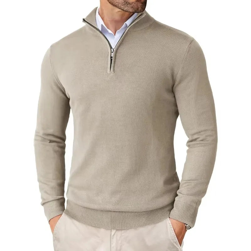 Zane Men's Zip Neck Sweater – Soft Cotton Blend Knit with Modern Fit & All-Season Comfort