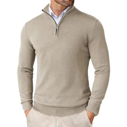 Zane Men's Zip Neck Sweater – Soft Cotton Blend Knit with Modern Fit & All-Season Comfort