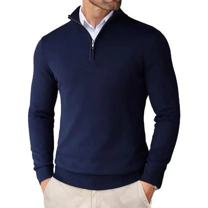 Zane Men's Zip Neck Sweater – Soft Cotton Blend Knit with Modern Fit & All-Season Comfort